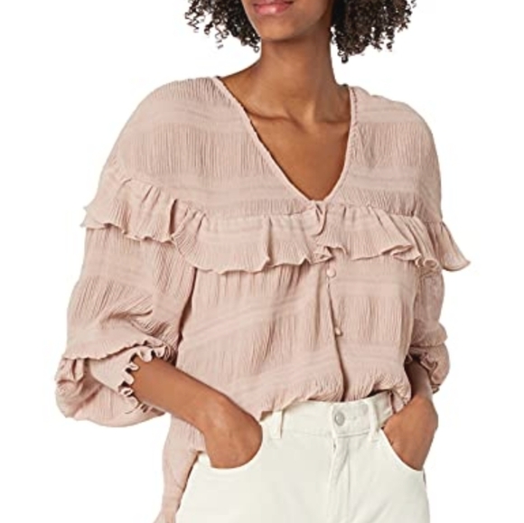 KENDALL + Kylie pink ruffle blouse S - Picture 2 of 11